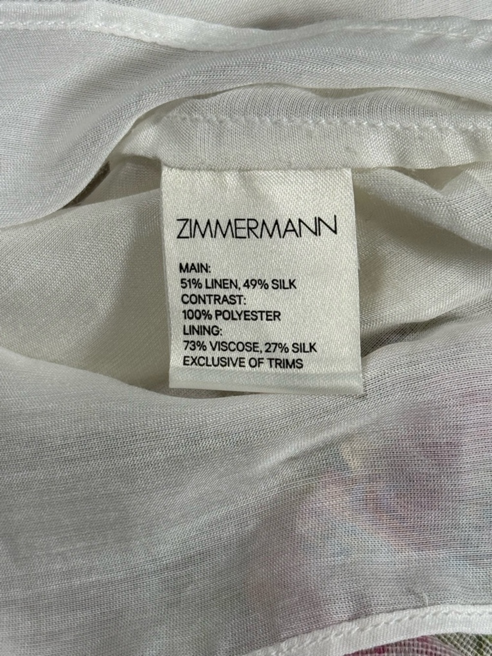 Zimmermann Mini Skirt Size 6 Floral Ruffle Silk Linen Lace Trim Summer Designer - Picture 7 of 10
